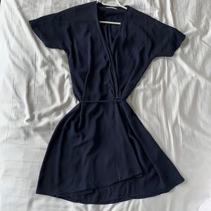 Aritzia Babaton Wallace wrap dress (XS) in pure indigo